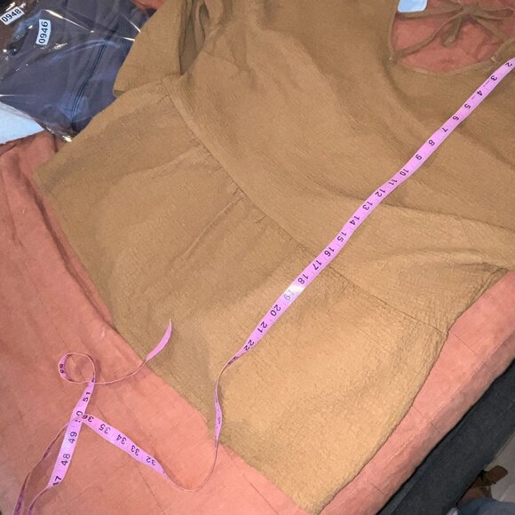 Madewell Womens Mustard Yellow Textured Long Sleeve Tunic Top By Wanderer 1X - Picture 9 of 10